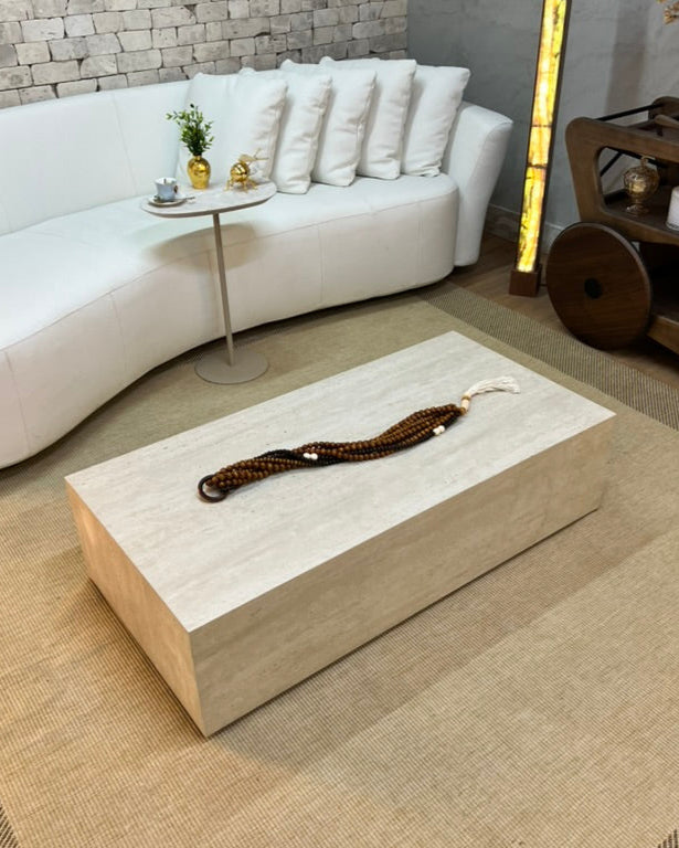 Mesa de Centro Rocca Porcelanato Travertino Romano