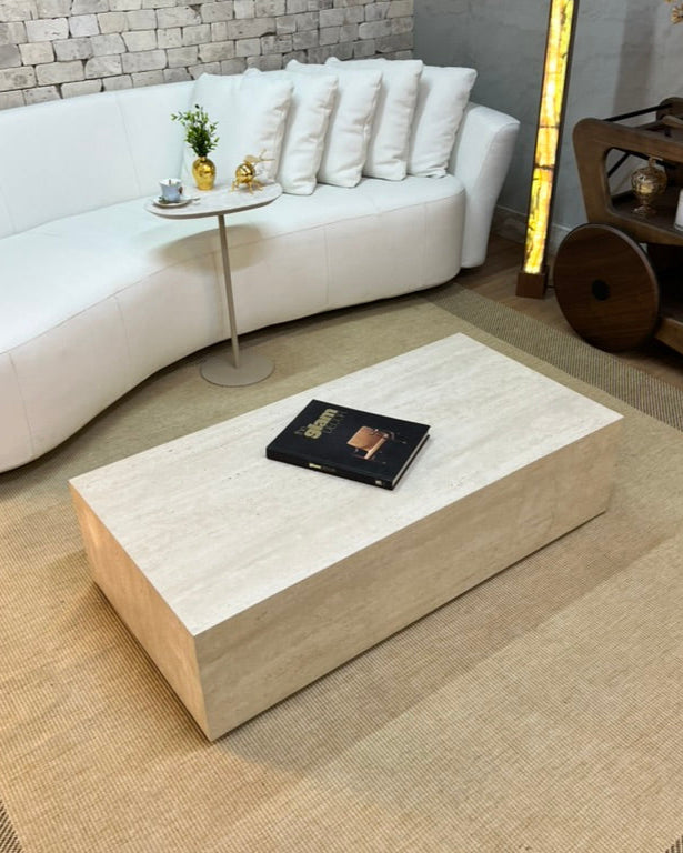 Mesa de Centro Rocca Porcelanato Travertino Romano