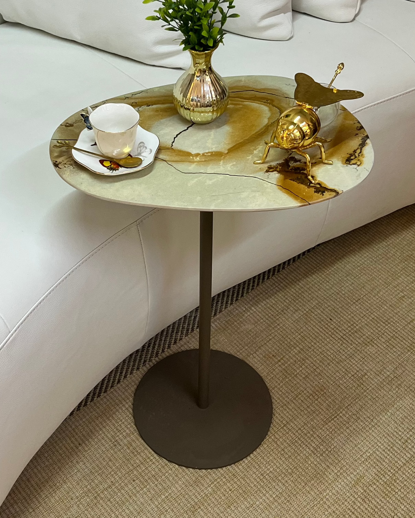 Mesa Tulipa Slim Quartzito Terracota Imperial