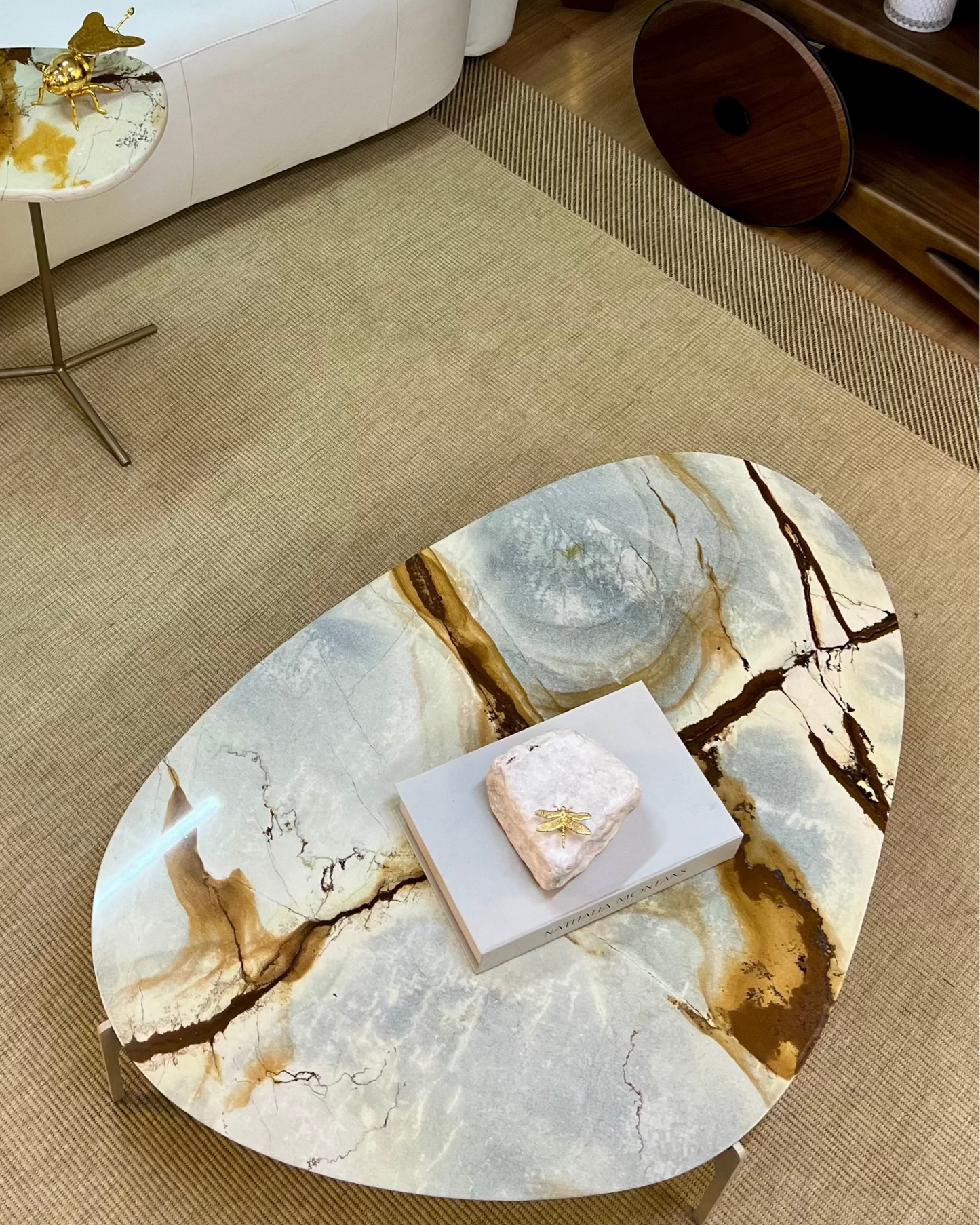Mesa de Centro Versátille Quartzito Terracota Imperial
