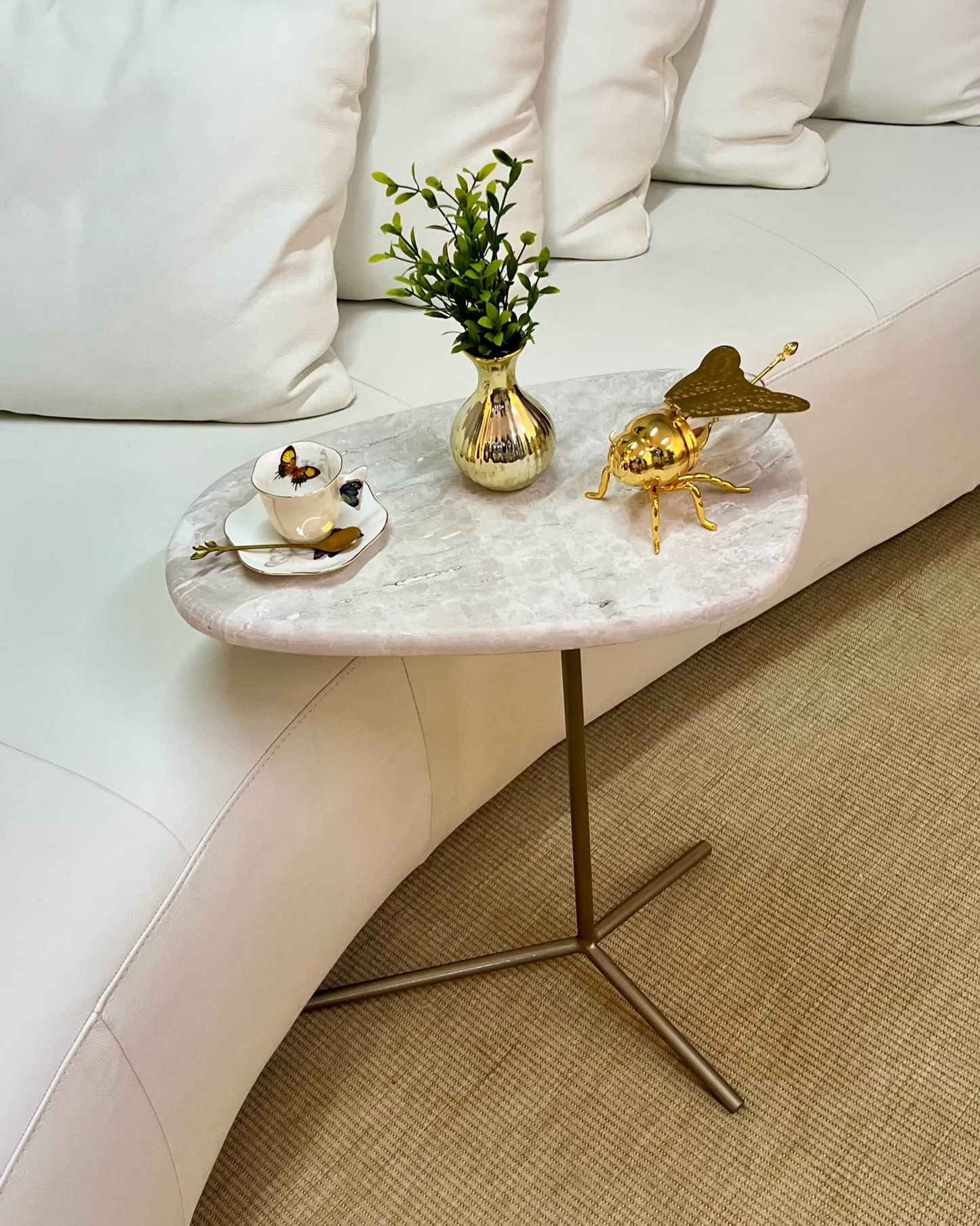 Mesa Flamingo Mármore Travertino Cappuccino