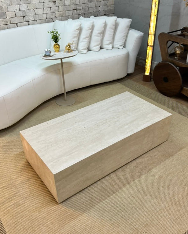 Mesa de Centro Rocca Porcelanato Travertino Romano