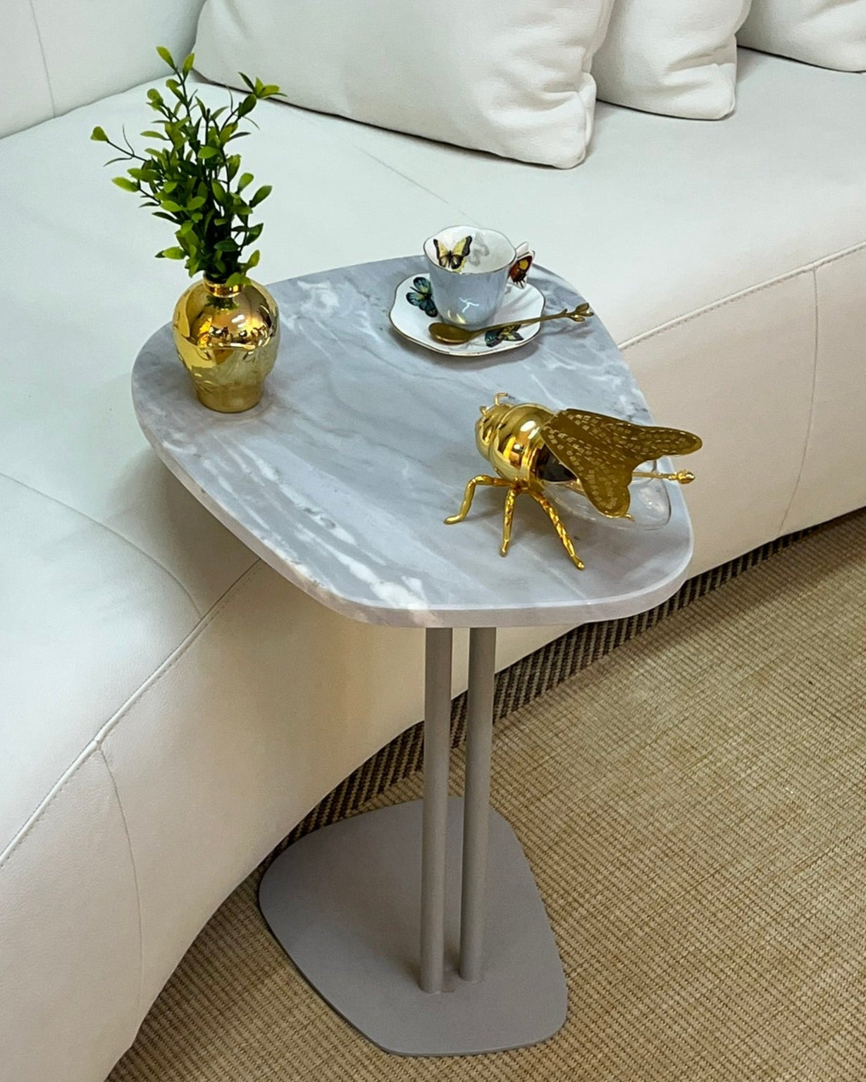 Mesa Concha Mármore Grigio Vulcano
