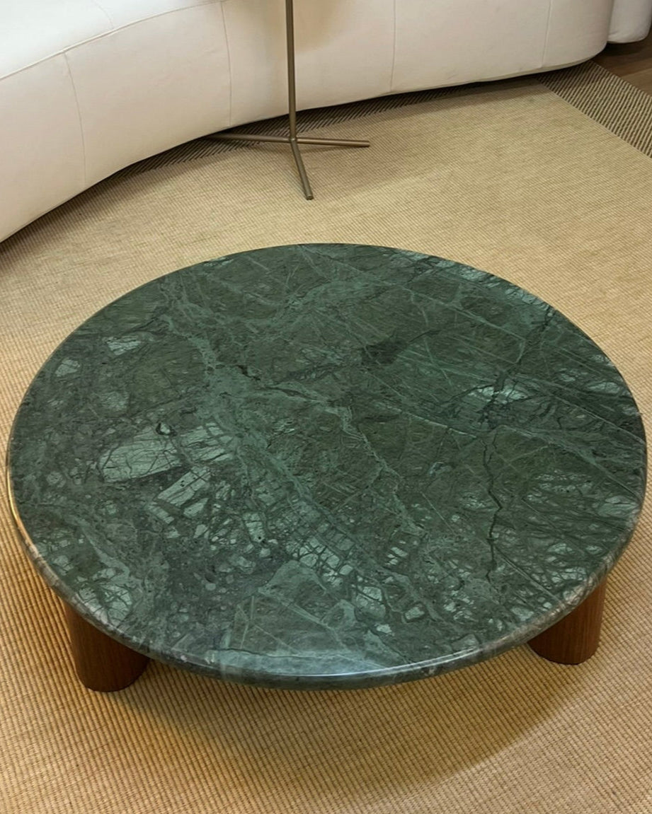 Mesa de Centro Malbec Mármore Verde Guatemala Polida