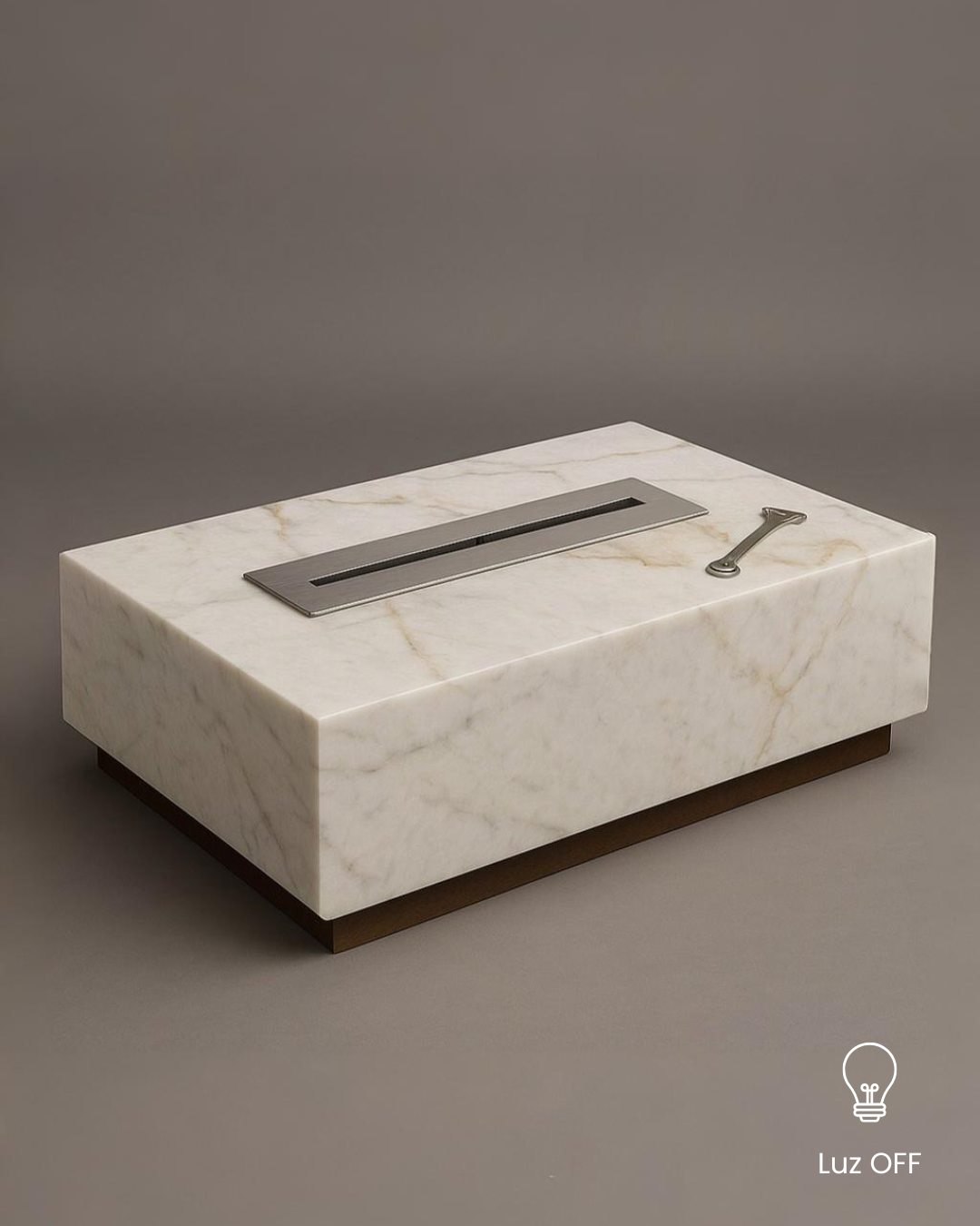 Mesa de Centro com Lareira Quartzito Crystallus Translúcido