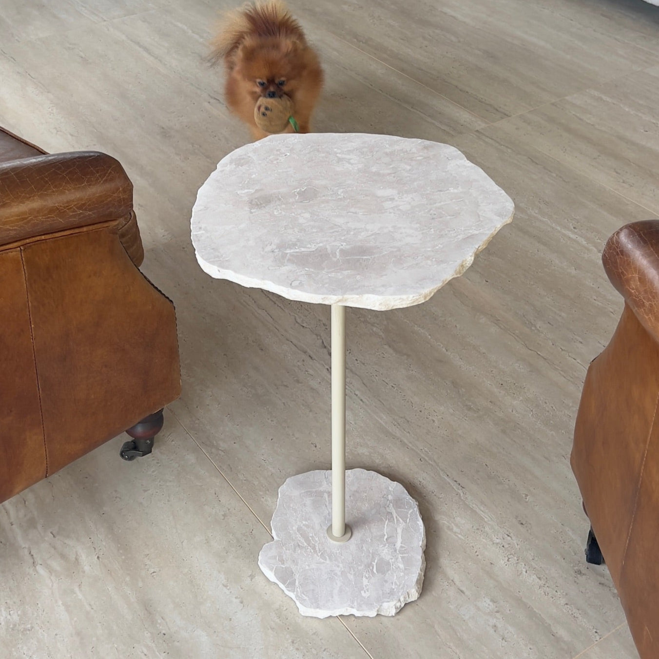 Mesa Orgânica Mármore White Cream