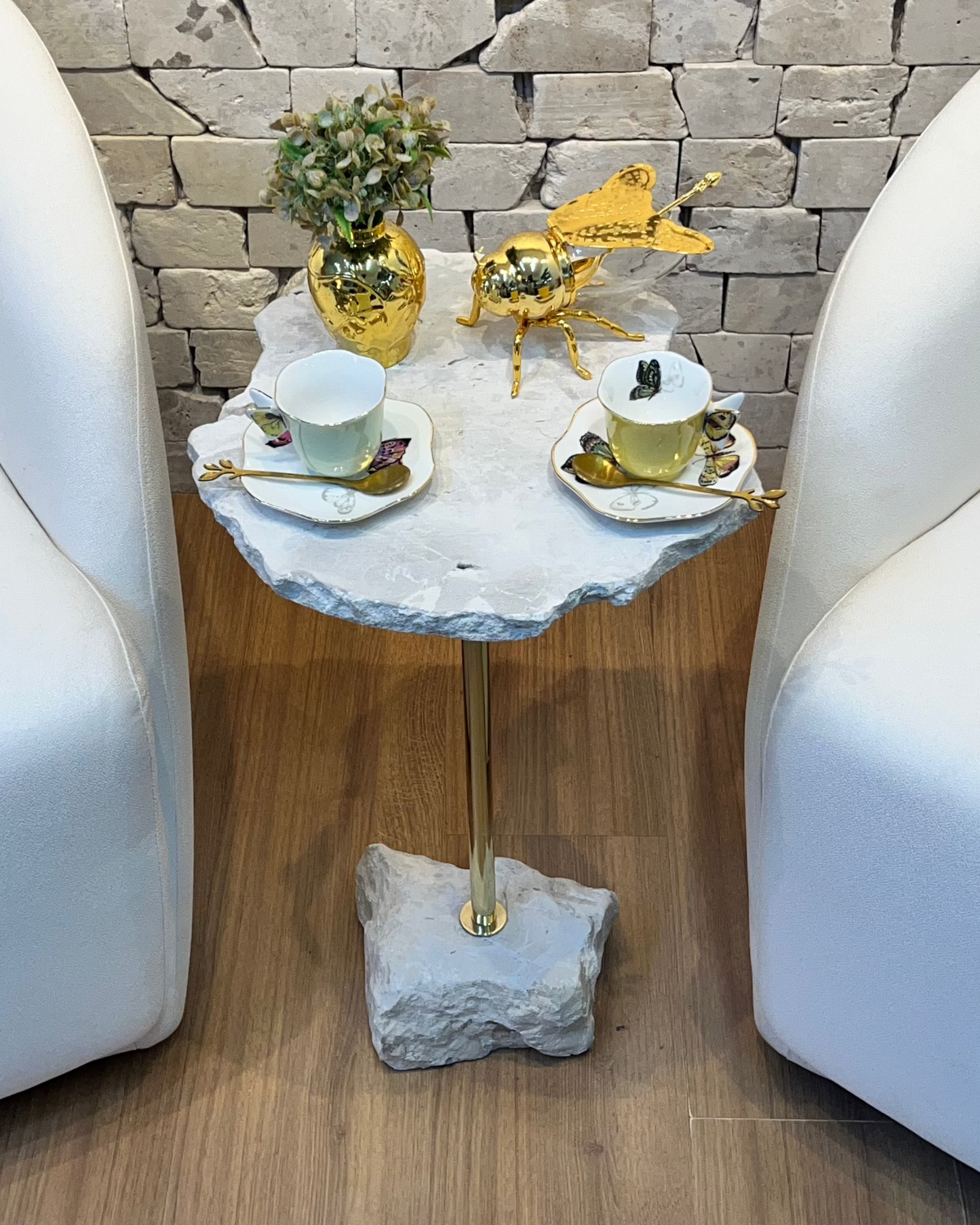 Mesa La Rocca Mármore Travertino Cappuccino