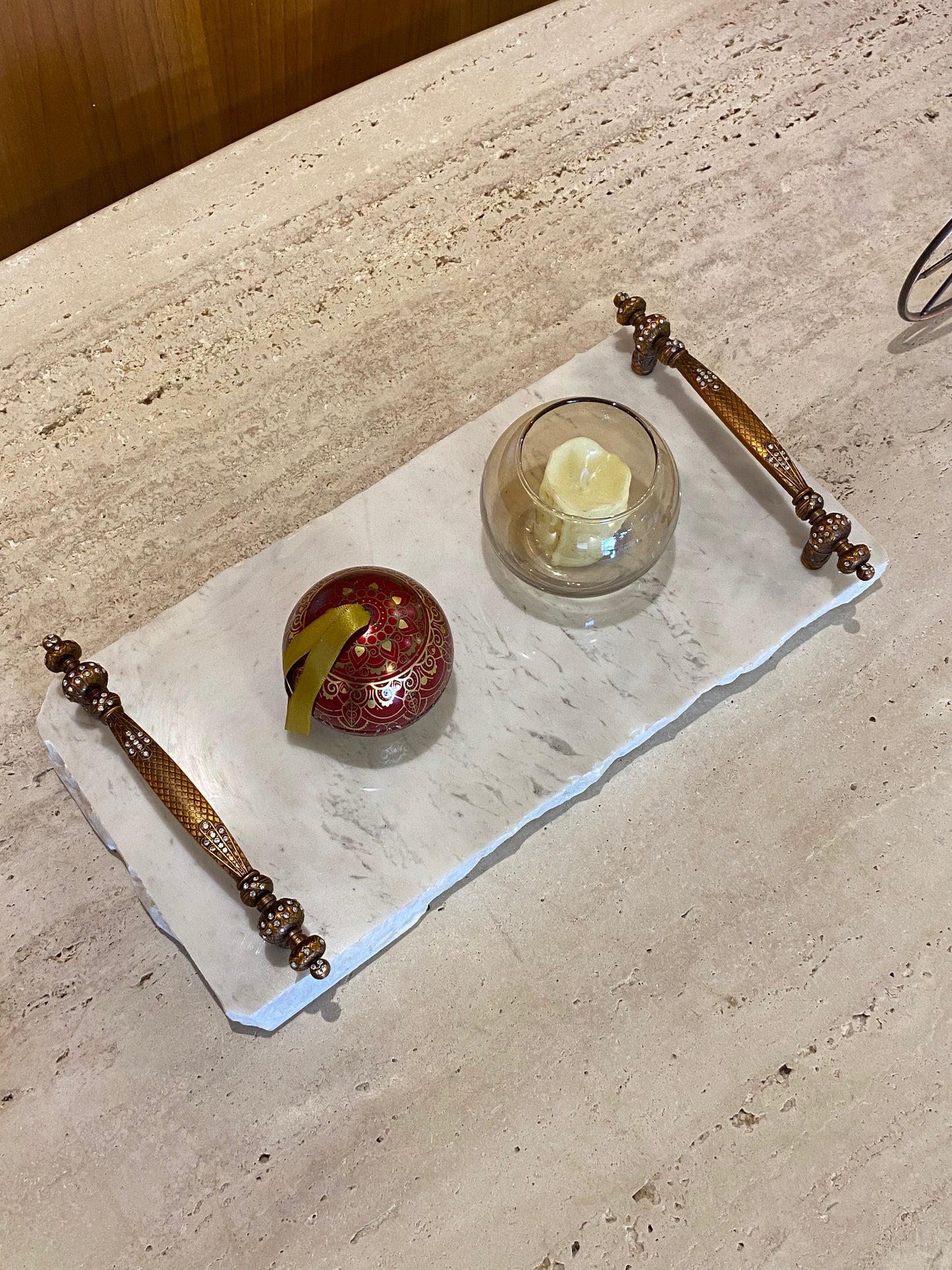 Bandeja Multifuncional Orgânica Mármore Calacatta Premium