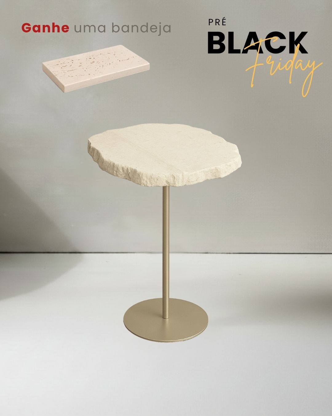 Mesa Zera Orgânica Mármore Travertino Romano