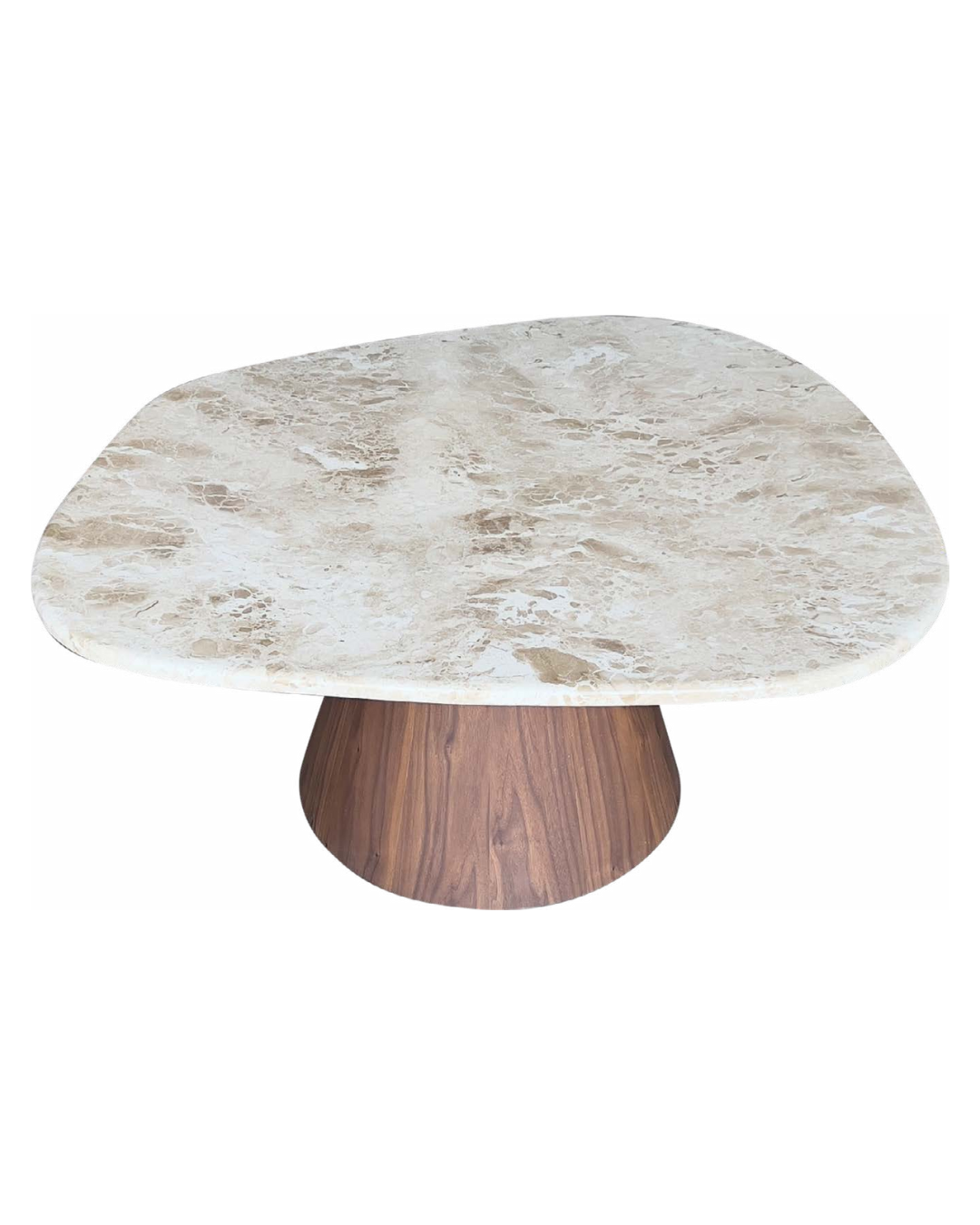 Mesa de Centro Concha Mármore Travertino Cappuccino