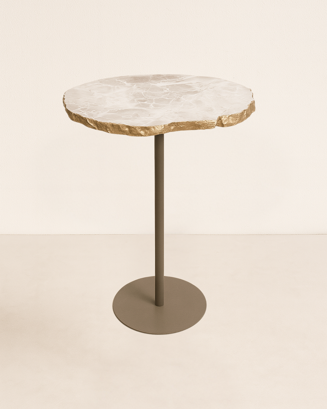 Mesa Orgânica Zera Mármore Travertino Cappuccino