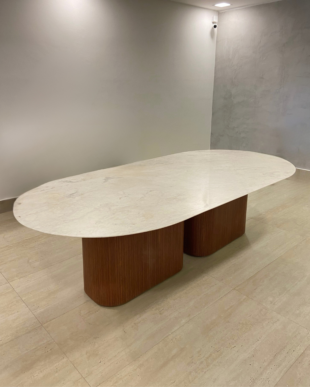 Mesa de Jantar Oblongo Mármore Calacatta Premium