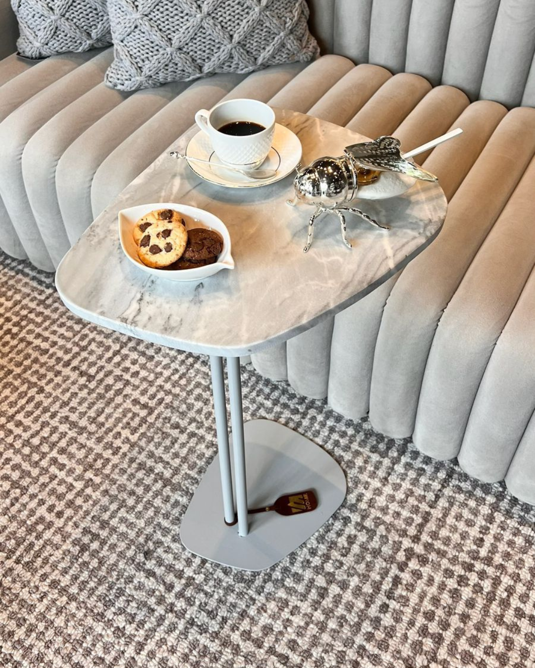 Mesa Concha Mármore Grigio Vulcano