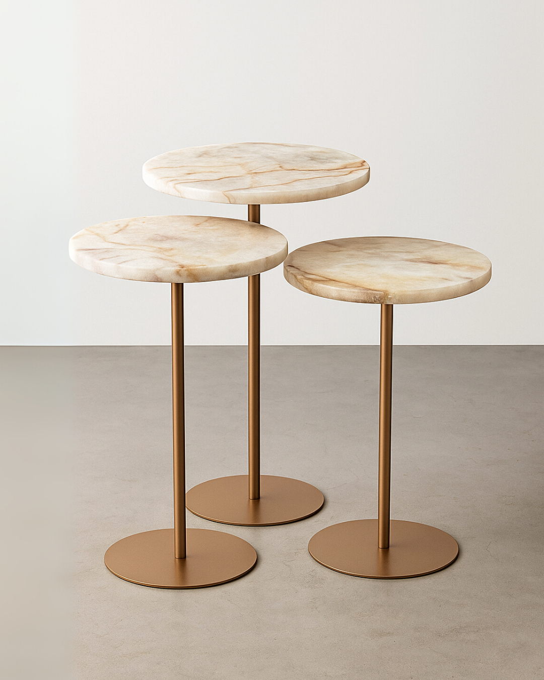 Mesas Trio Zera Quartzito Crystallus Rosé