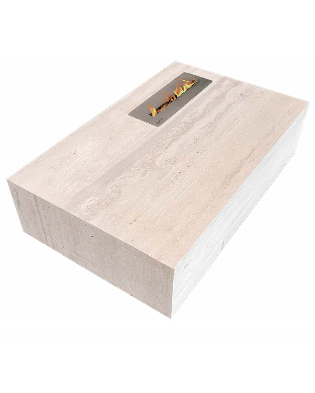 Mesa de Centro com Lareira Mármore Travertino Romano