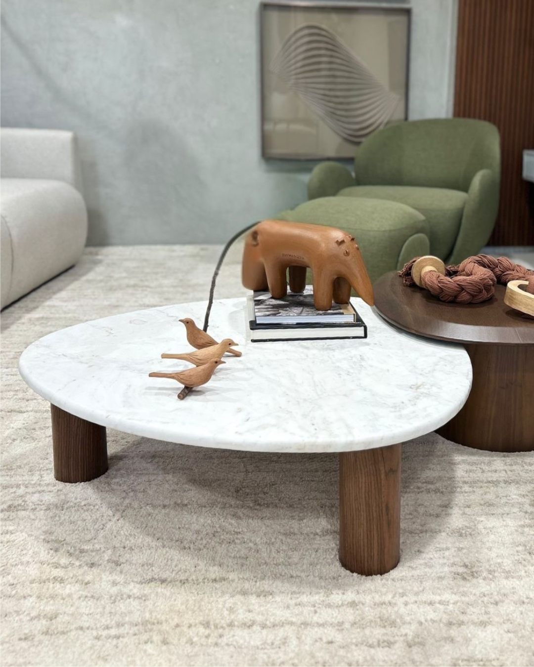 Mesa de Centro Sangiovese Mármore Calacatta Premium
