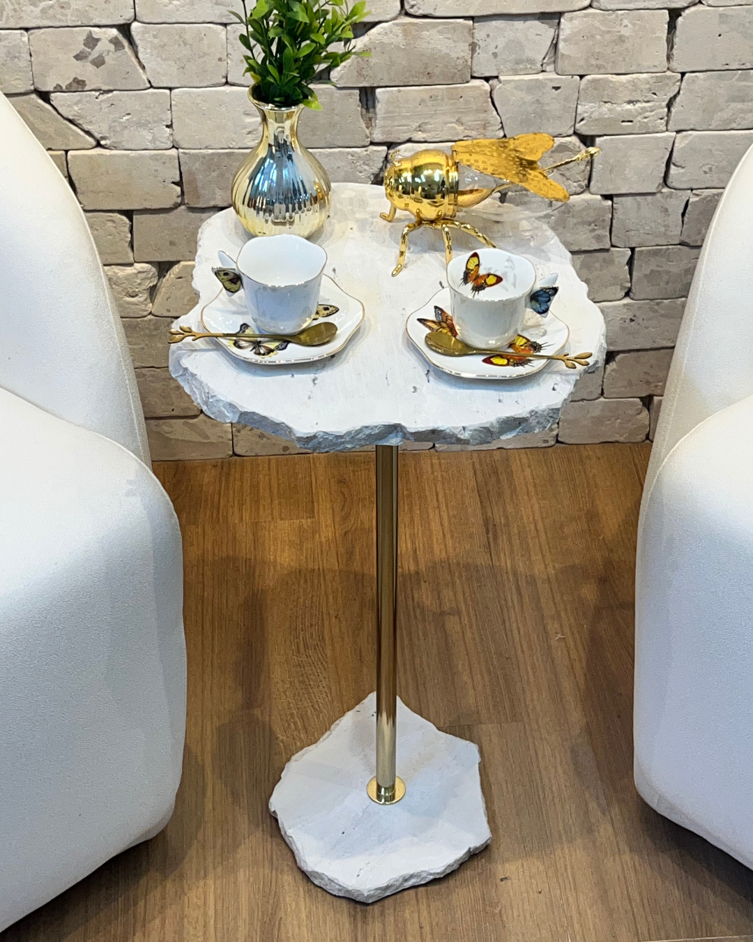 Mesa Orgânica Mármore Cappuccino
