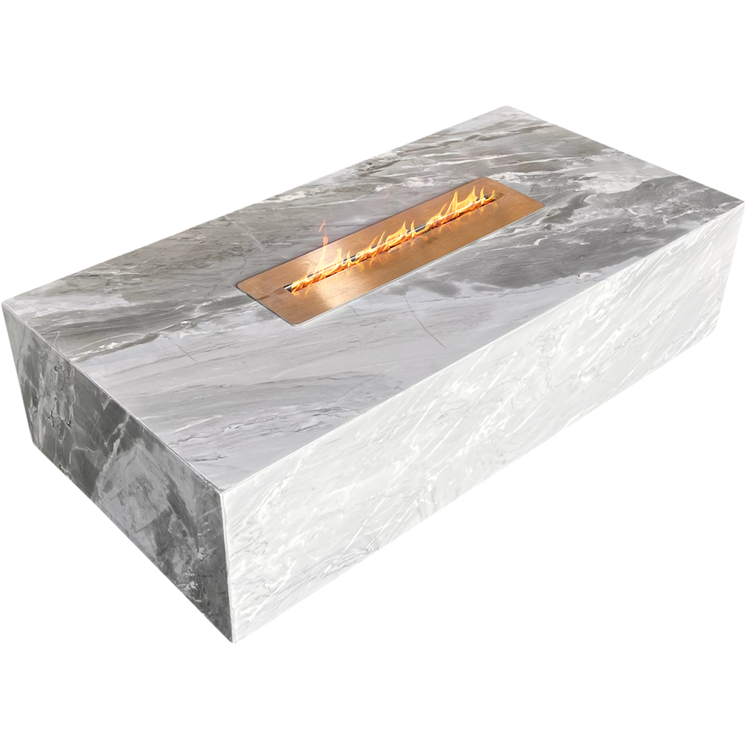 Mesa de Centro com Lareira Mármore Grigio Vulcano
