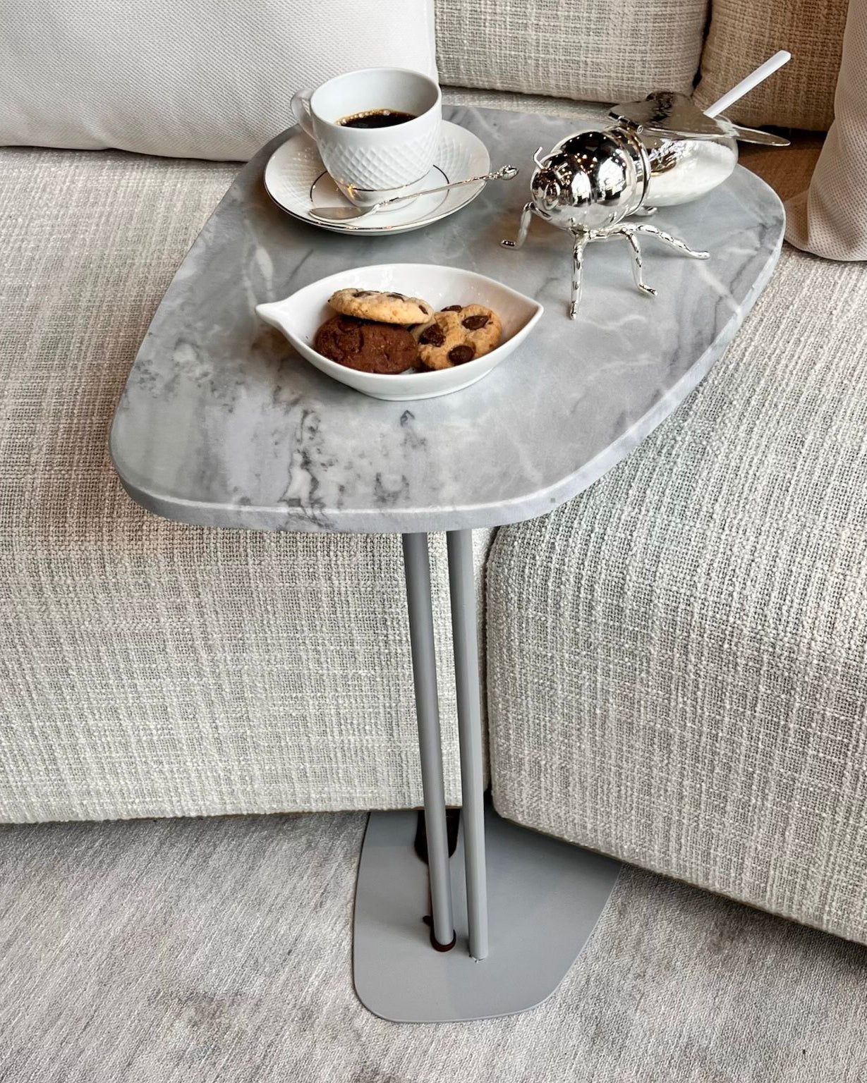 Mesa Concha Mármore Grigio Vulcano
