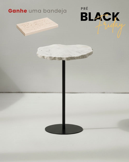 Mesa Orgânica Zera Mármore Travertino White Cream
