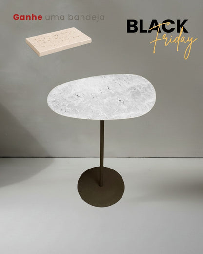 Mesa Tulipa Slim Mármore Travertino Capuccino