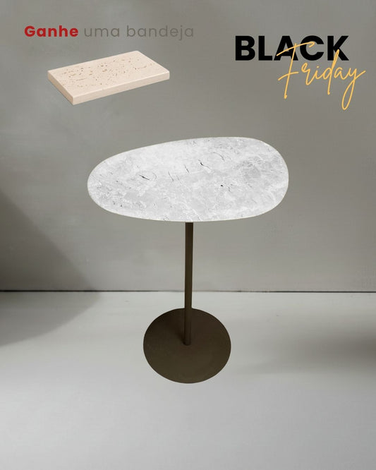 Mesa Tulipa Slim Mármore Travertino Capuccino