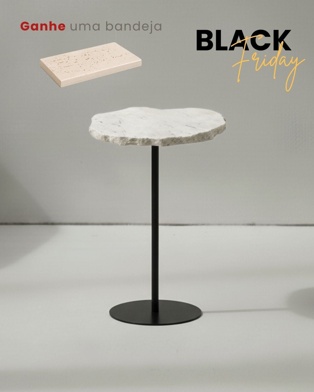 Mesa Orgânica Zera Mármore Travertino White Cream