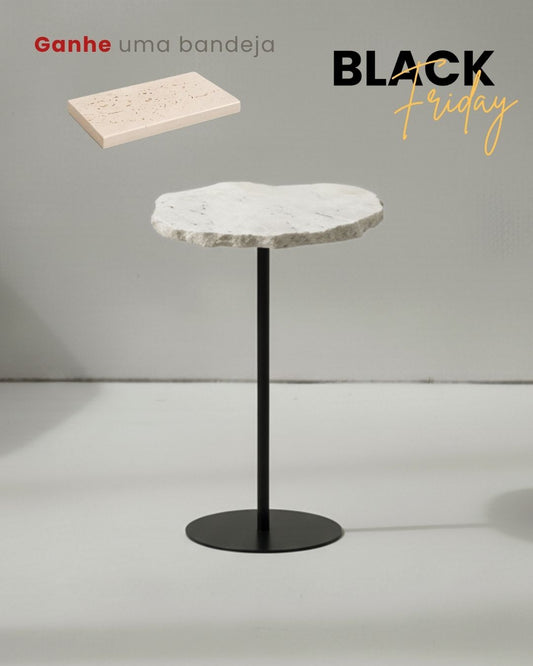 Mesa Orgânica Zera Mármore Travertino White Cream