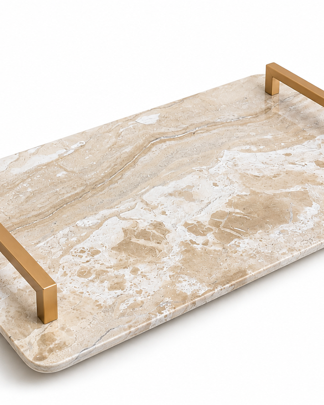 Bandeja em Travertino Nacional – 40×30cm - Textura Escovado