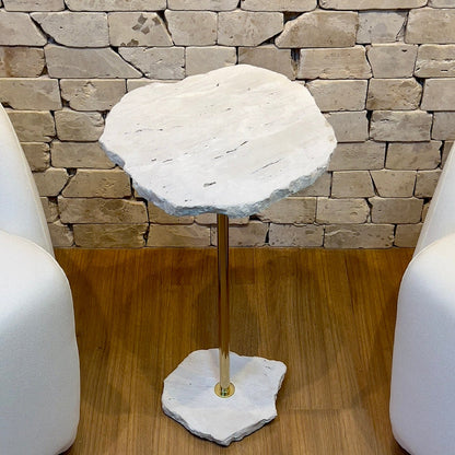 Mesa Orgânica Mármore White Cream