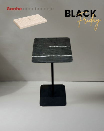 Mesa Quadratto Mármore Nero Striatto