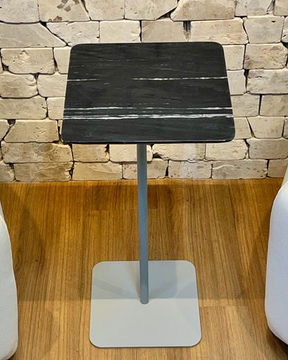 Mesa Quadratto Mármore Nero Striatto