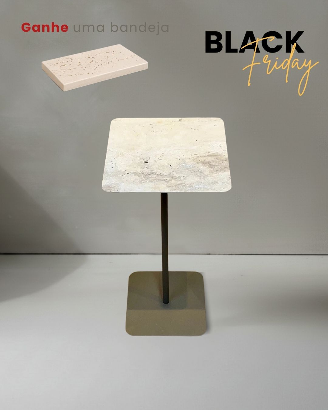 Mesa Quadratto Mármore Travertino Romano