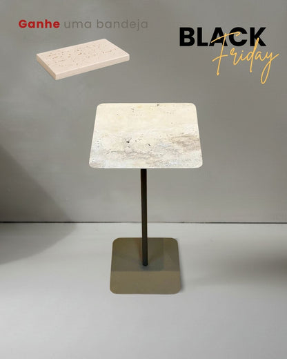 Mesa Quadratto Mármore Travertino Romano