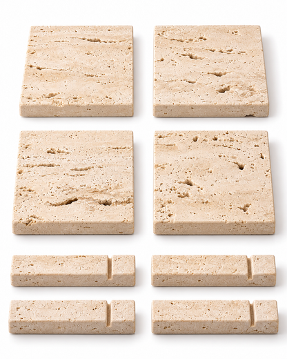 Kit Mesa Posta - Travertino Romano (Italiano) - Edição Especial de Natal - 08 Peças