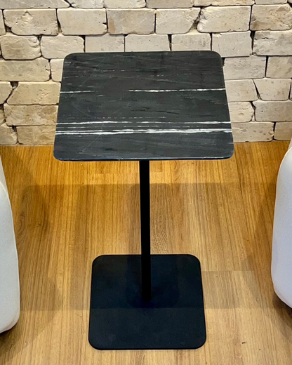 Mesa Quadratto Mármore Nero Striatto