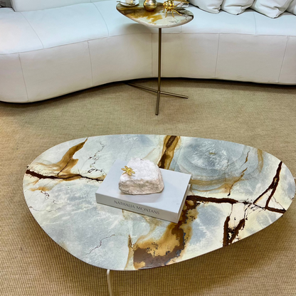 Mesa de Centro Versátille Quartzito Terracota Imperial