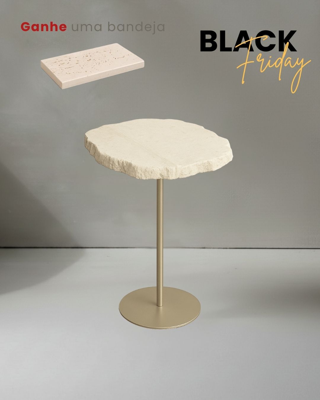 Mesa Zera Orgânica Mármore Travertino Romano