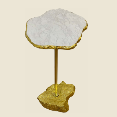 Mesa La Roca D'oro Mármore Travertino White Cream