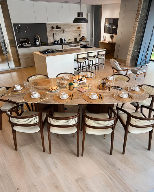 Mesa de Jantar Itália Quartzito Perla Santana