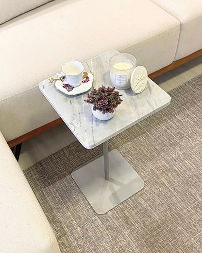 Mesa Quadratto Mármore Grigio Vulcano