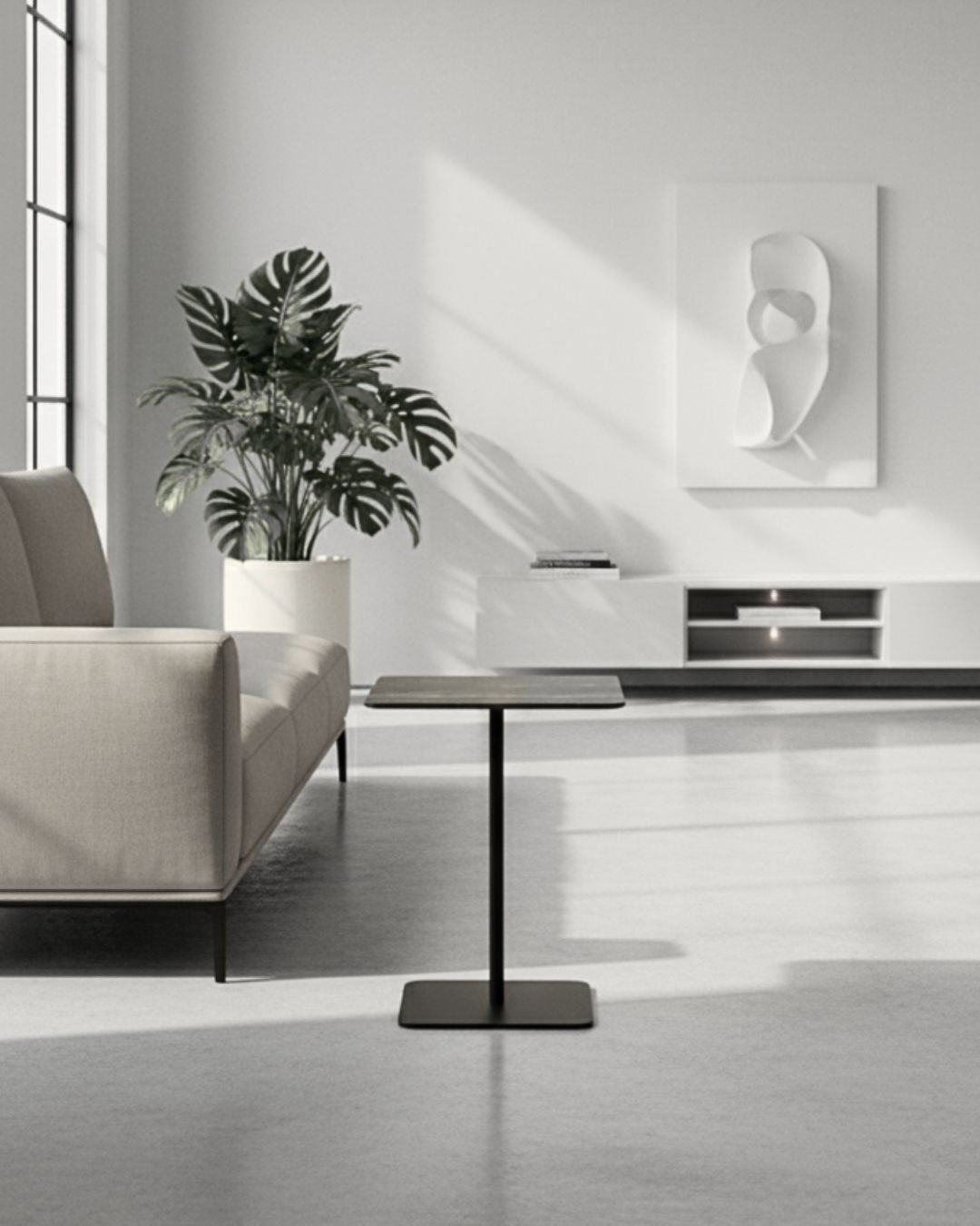 Mesa Quadratto Mármore Nero Striatto