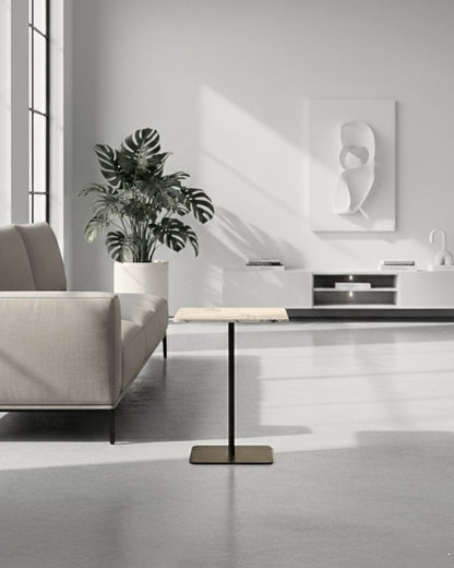 Mesa Quadratto Mármore Crema Deep