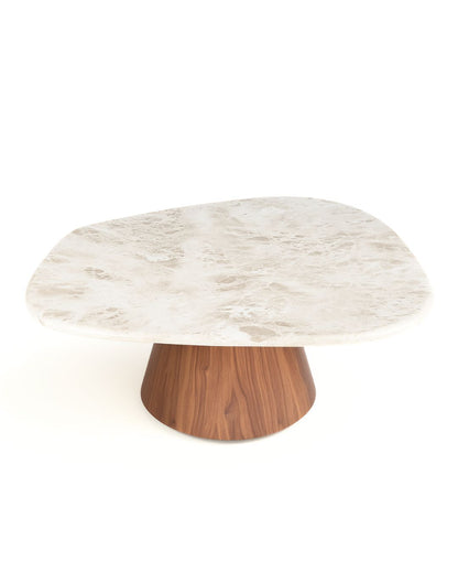 Mesa de Centro Concha Mármore Travertino Cappuccino