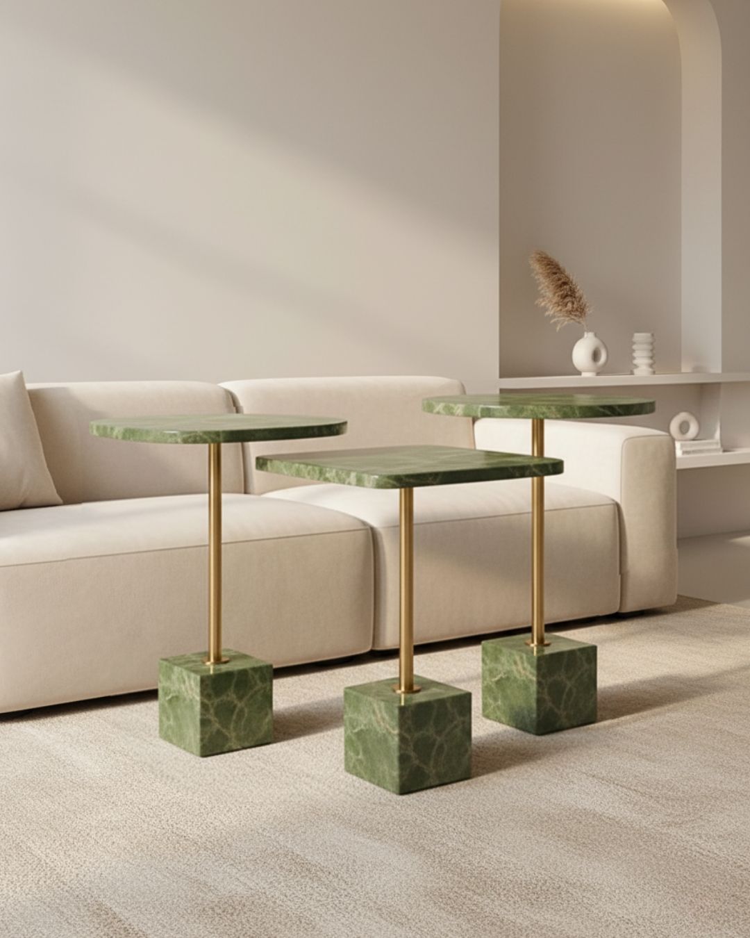 Mesa de Apoio Trio Jade Ônix Verde Jade