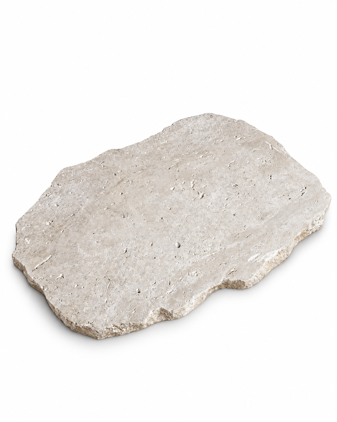 Bandeja Orgânica em Travertino Romano Natural – 38×26cm