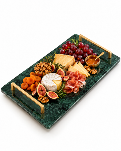 Bandeja Saarinen em Mármore Verde Guatemala - 60x32cm