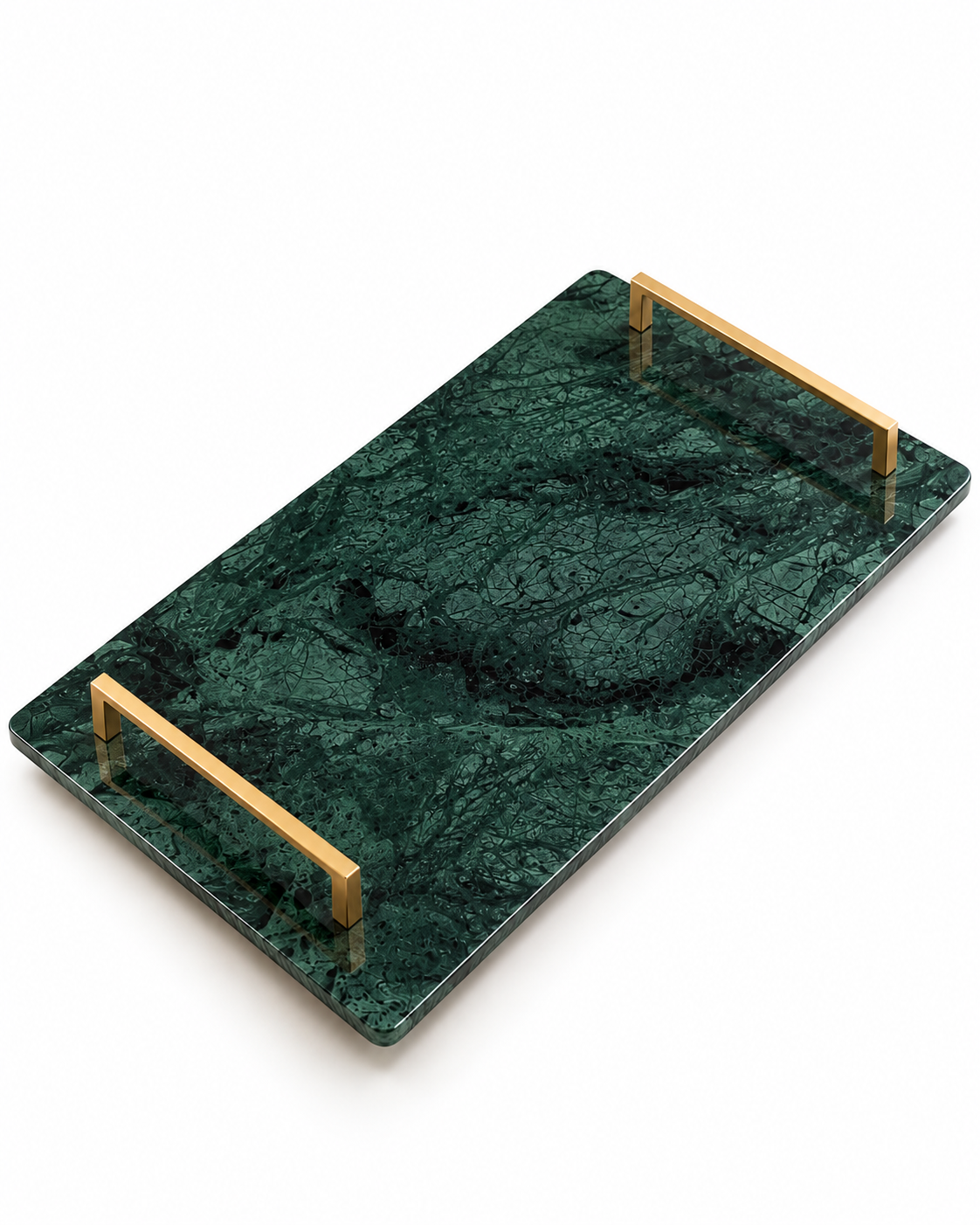 Bandeja Saarinen em Mármore Verde Guatemala - 60x32cm