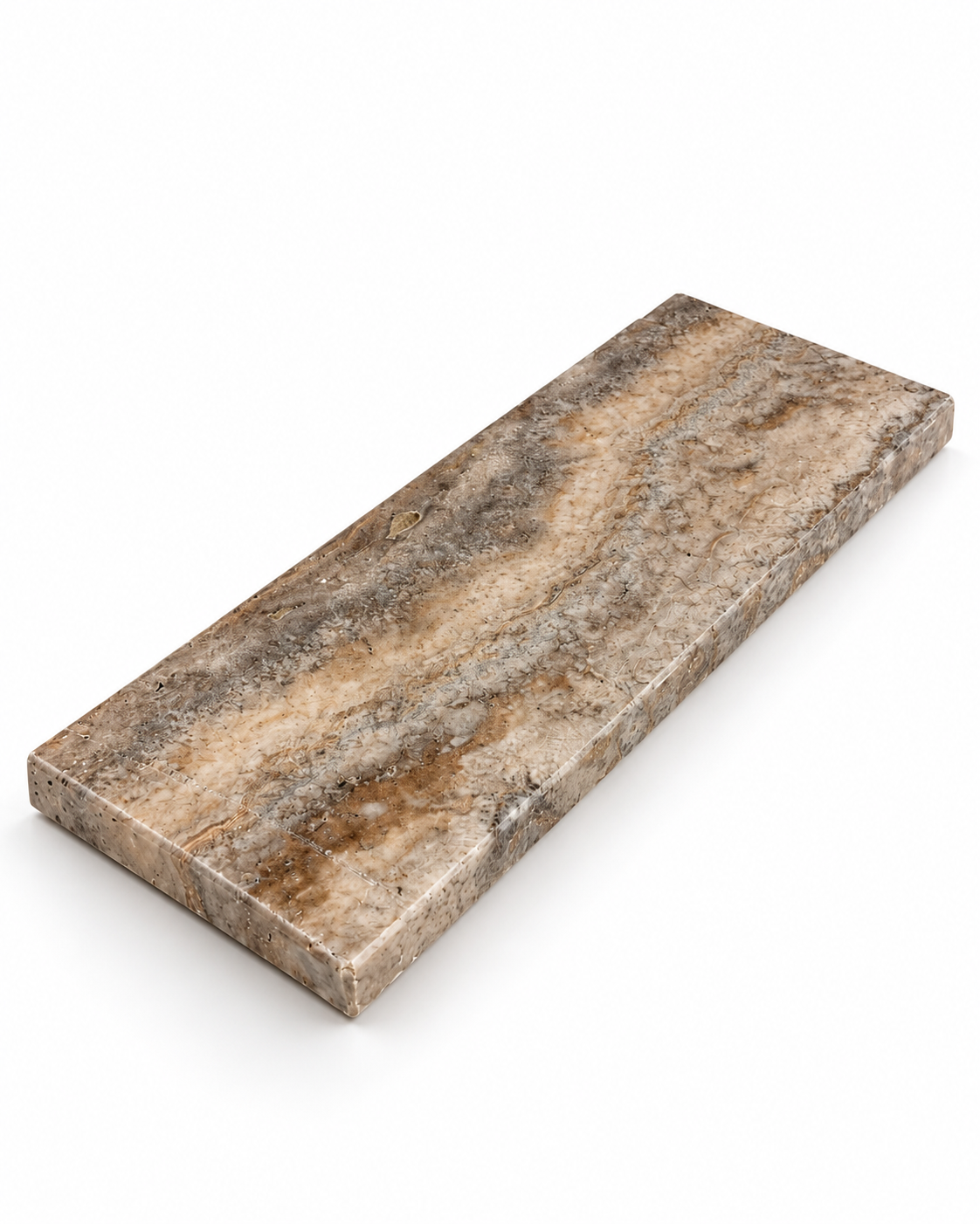 Bandeja em Travertino Romano Silver — 30×12cm