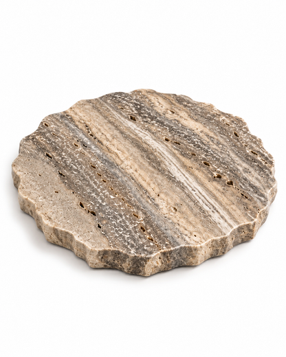 Bandeja em Travertino Romano Silver - Ø30cm